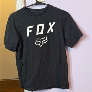 Fox Black T‑Shirt with White Logo and Fox Head